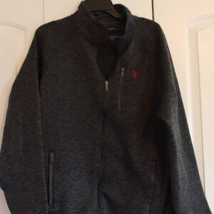 US Polo Association Men's Zip up Jacket Heathered Grey Size XL Preppy Casual